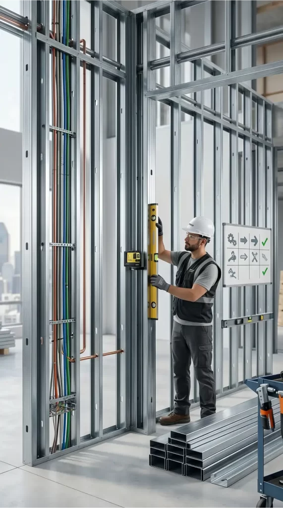Structures en acier adaptées aux projets commerciaux intérieurs.