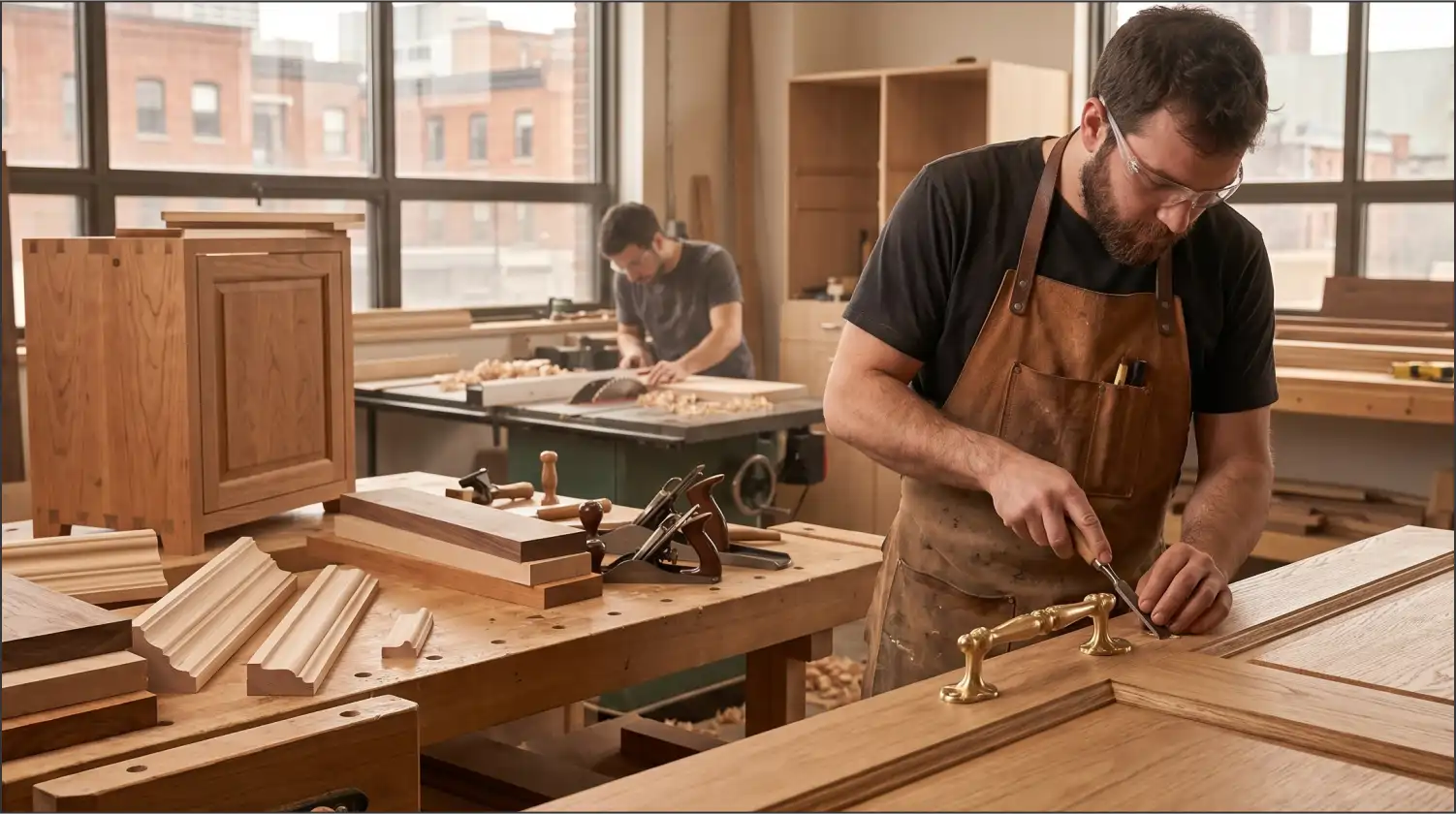 Travaux de menuiserie intérieure sur mesure à Montréal.